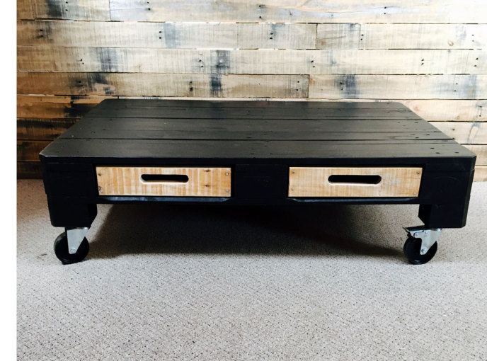 Black Modern Pallet Coffee Table - IndustrialDesignNZ
